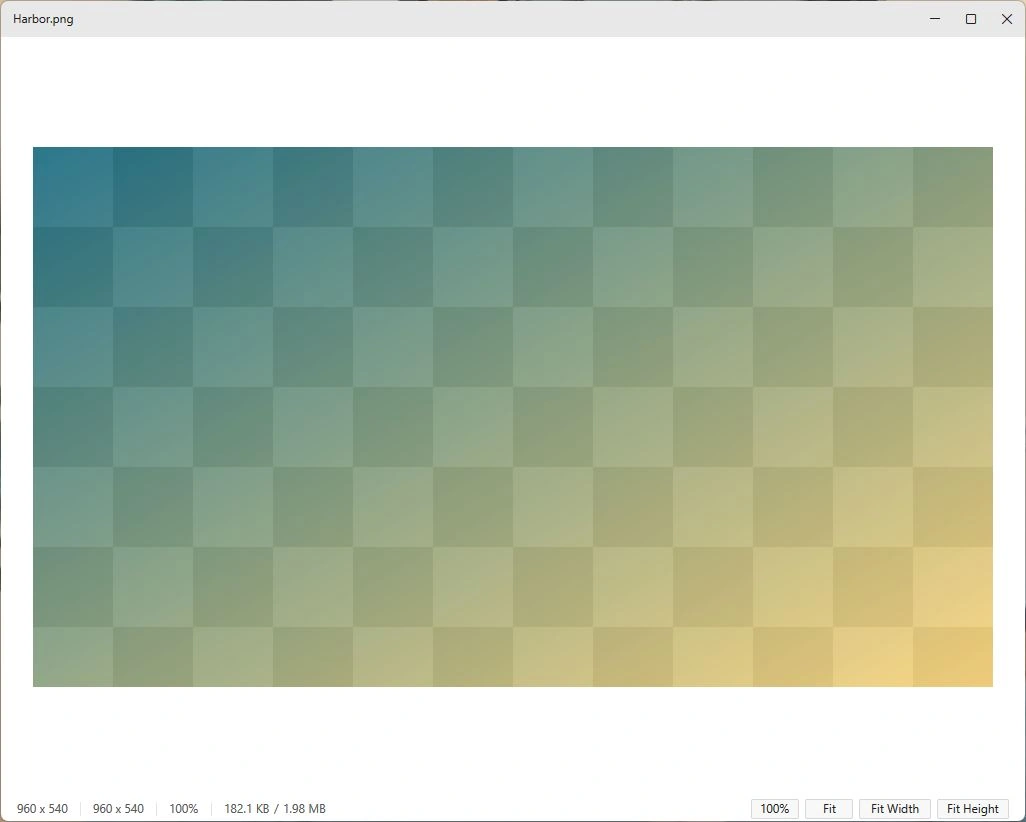 Explorer’s native image viewer displaying the Harbor demo image